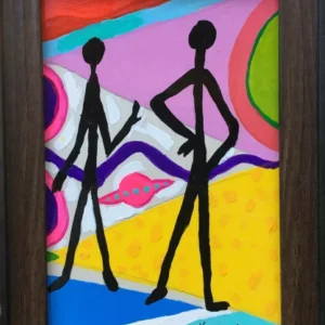 "Visitantes". Técnica: Acrílico barnizando. Medidas: 15 x 21,5 cms. Año: 2024.