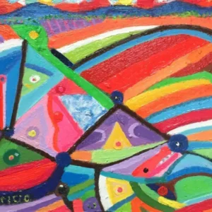 "Visión tropical". Técnica: Óleo / cartón. Medidas: 48 x 28 cms. Año: 2022.