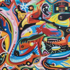 "Circulando". Técnica: Óleo / tela. Medidas: 1.80 x 1.20 mt. Año: 2003
