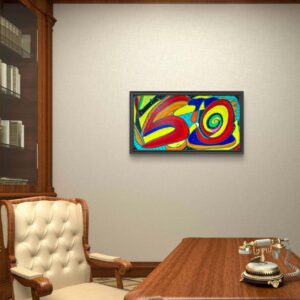 "Caos Organizado" – Pintura Contemporánea En Acrílico Barnizado Sobre Lienzo, 82x42 Cm