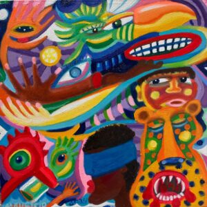 "Luchadores" Oleo/Tela  45x45 cm.