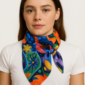 Pañoleta de Chifón “Sazón” – Arte de Mauricio Siller Obregón 100x50 cm