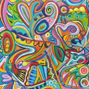 “Flora y Fauna Celestial” Oleo/Tela 100x100 cm.