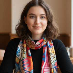 Mascada en Tela Satín Obra de Mauricio Siller Obregón 100×50 cm.