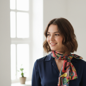 Mascada en Tela Shifón Obra de Mauricio Siller Obregón 100×50 cm.